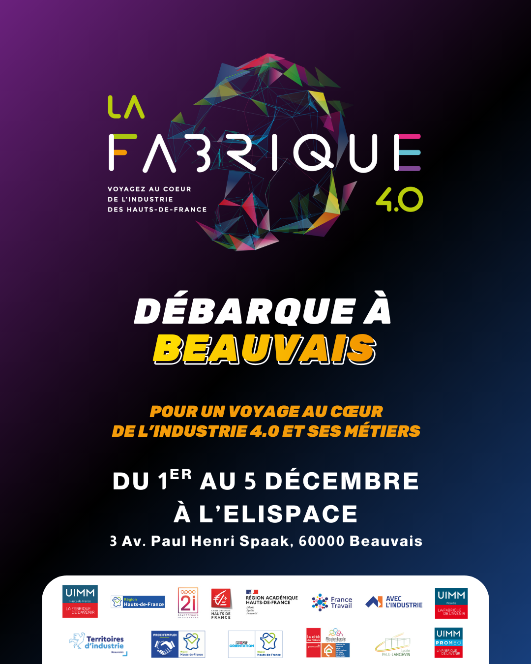LA FABRIQUE 4.0 À Beauvais DU 1er AU 5 décembre octobre 2025